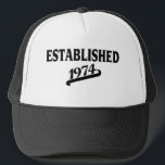 Established 1974.png truckerkappe<br><div class="desc">Hut-Schablone</div>