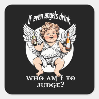 Estampa Anjo - Funny Guardian Angel – Adesivo Quadratischer Aufkleber