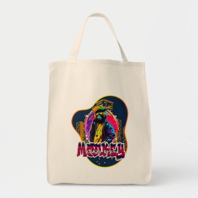 Estampa Graffiti Art Monkey Rap Hip Hop - Bolsa Tragetasche (Vorne)