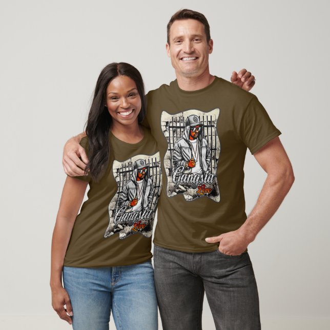 Estampa Hip Hop - Gangsta Love - Roupa Camiseta T-Shirt (Unisex)