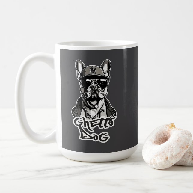 Estampa Hip Hop - Ghetto Dog - Caneca Kaffeetasse (Mit Donut)
