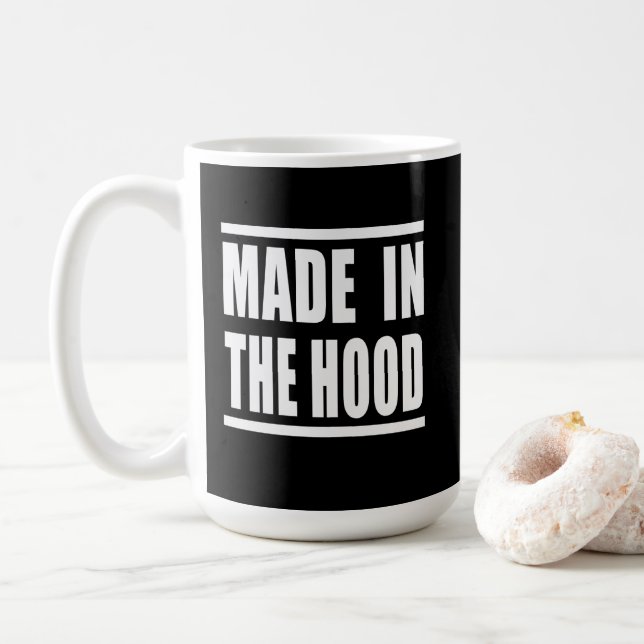 Estampa Hip Hop - Made in the Hood - Caneca Kaffeetasse (Mit Donut)