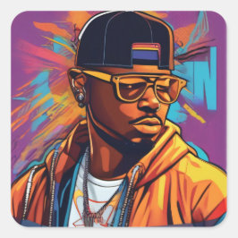 Estampa Hip Hop - Street graffiti art - Adesivo Quadratischer Aufkleber