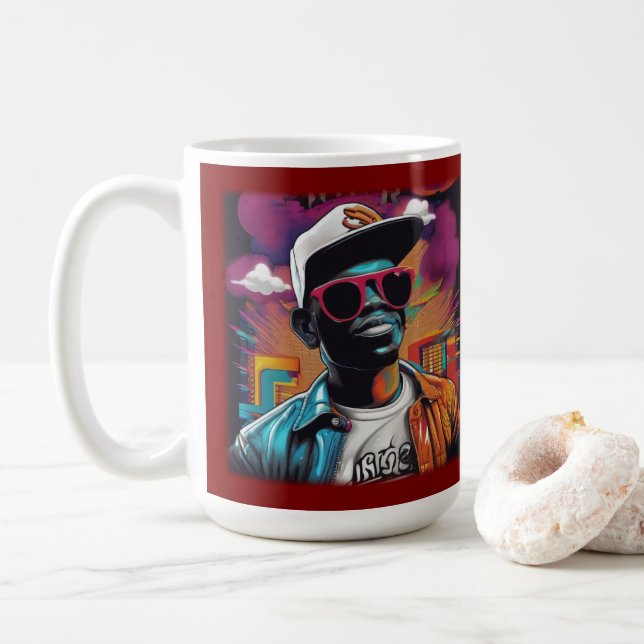 Estampa Hip Hop - Street Graffiti Art - Caneca Kaffeetasse (Mit Donut)