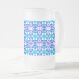 Estampado de formas azuis chamativos e verde claro mattglas bierglas