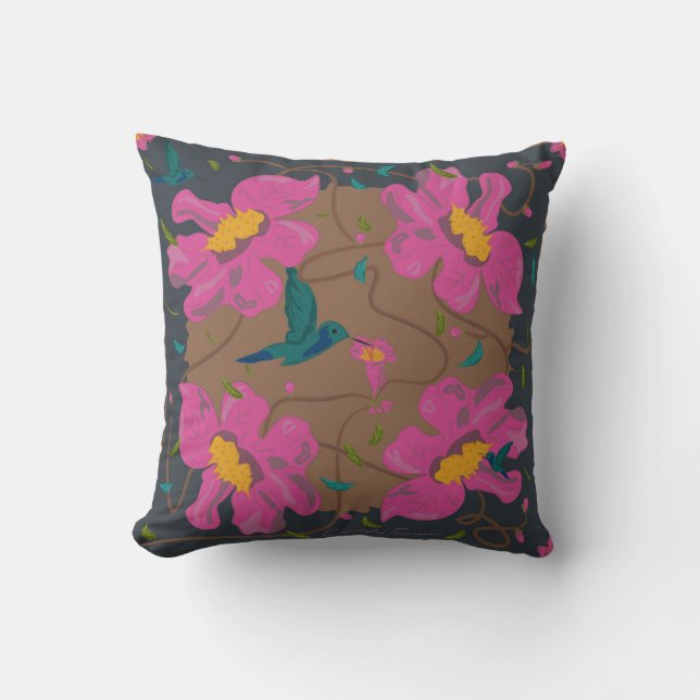 Estampado floral de lapachos en primavera kissen (Vorderseite)