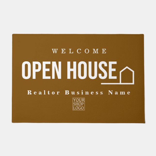 Estate Open House Modern Chic Brown Fußmatte (Vorderseite)