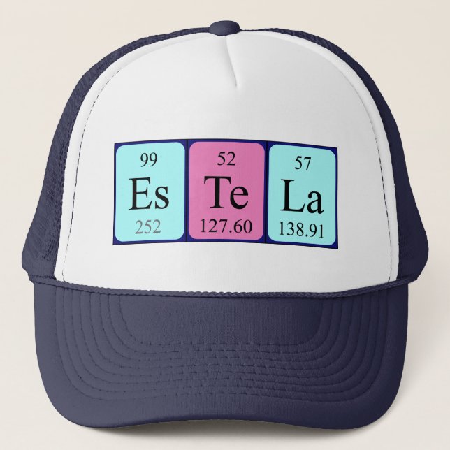 Estela Periodentafelname, Truckerkappe (Vorderseite)