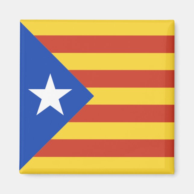 Estelada - Katalanische Flagge mit Stern Magnet (Vorne)