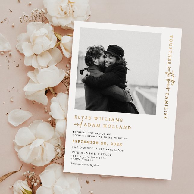 Estelle Foto Gold Foil Foil Wedding Einladung (Von Creator hochgeladen)