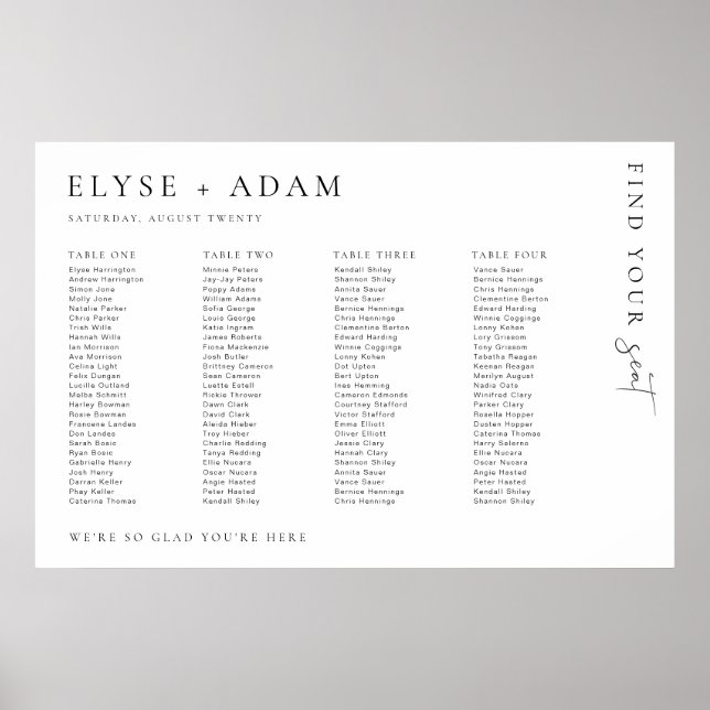 Estelle Minimal 4 Banquet Poster de table (Devant)