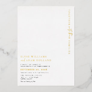 Estelle Minimalistisch Gold Foil Wedding Einladung