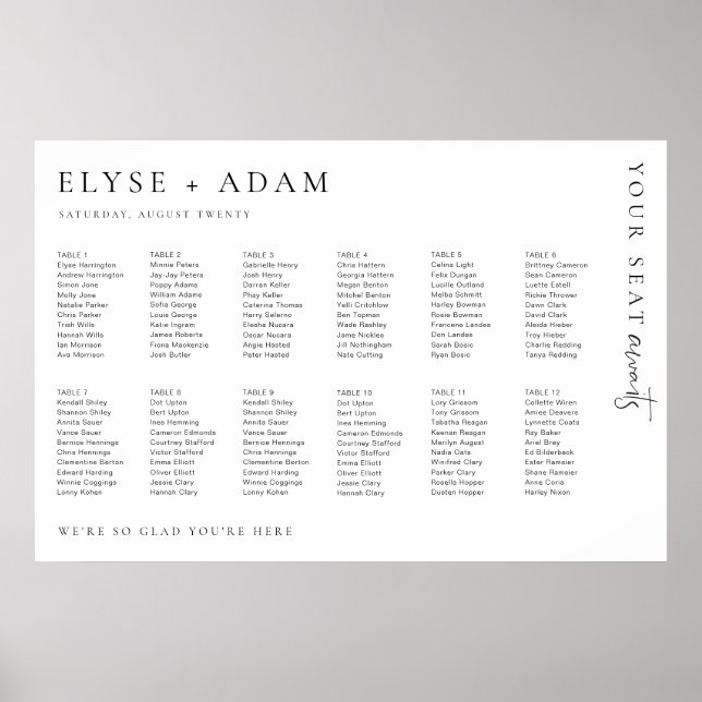 Estelle Modern Minimal 12 Tischplatinen Poster (Vorne)