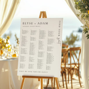 Estelle Modern Minimal Alphabetisches Sitzplakat Poster