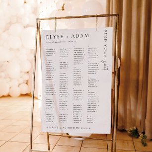 Estelle Modern Minimal Alphabetisches Sitzplakat Poster