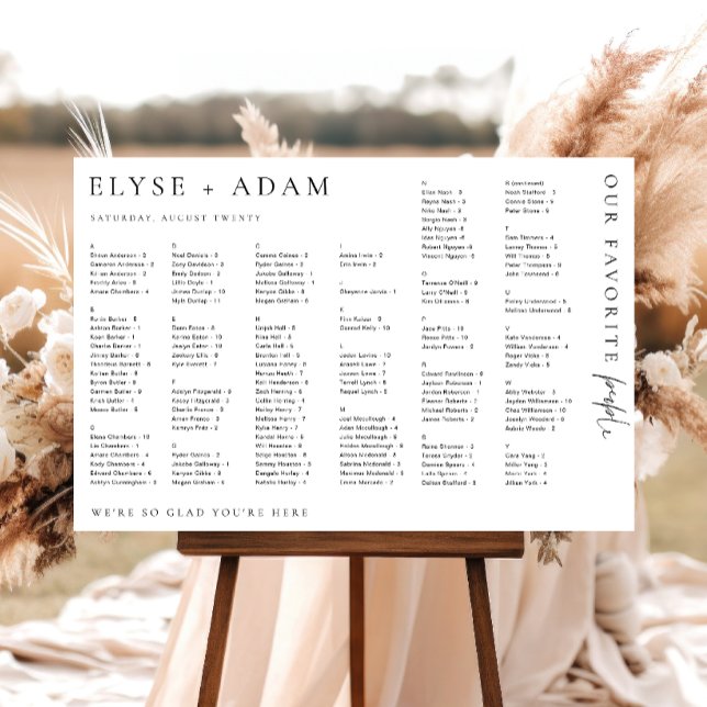 Estelle Modern Minimal Alphabetisches Sitzplakat Poster (Von Creator hochgeladen)