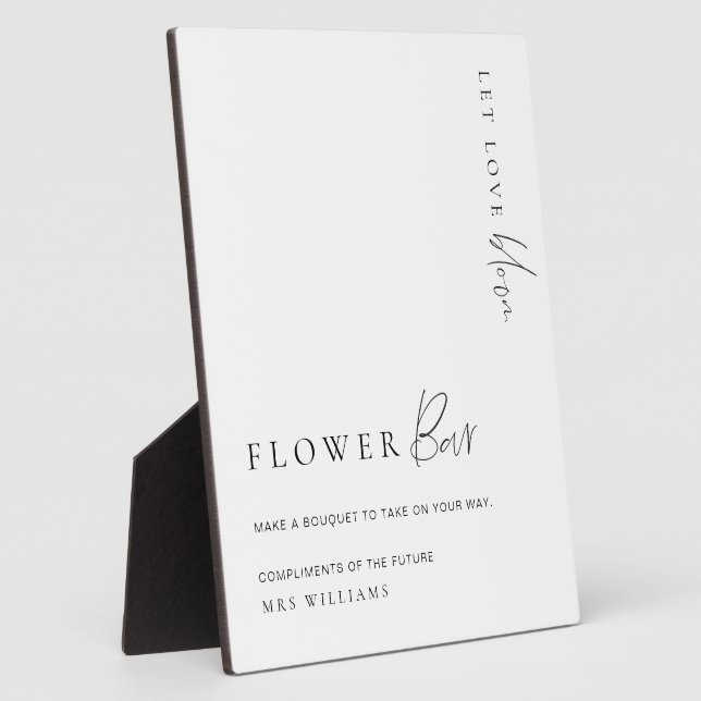 Estelle Modern Minimal Blume Bar Sign Fotoplatte (Seite)