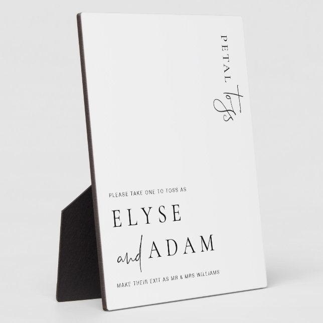 Estelle Modern Minimal Petal Toss Sign Fotoplatte (Seite)