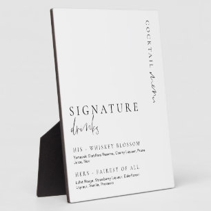 Estelle Moderne Minimal Signature Drinks unterzeic Fotoplatte
