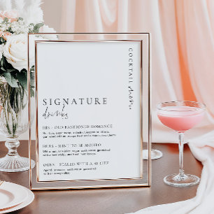 Estelle Moderne Minimal Signature Drinks unterzeic Poster