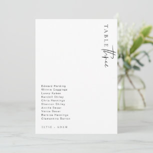 Estelle Moderne Minimalistische Hochzeit Tischnumm Einladung
