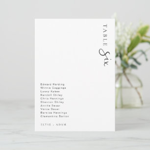 Estelle Moderne Minimalistische Hochzeit Tischnumm Einladung