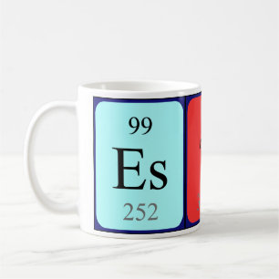 Éster une tasse de nom de table périodique