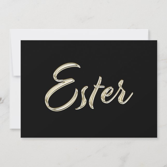 Ester white gold Handwriting Karte (Vorderseite)