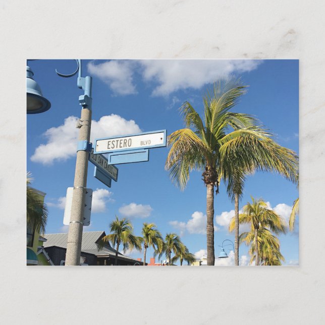 Estero Blvd, Fort Myers Beach, Florida Postkarte (Vorderseite)