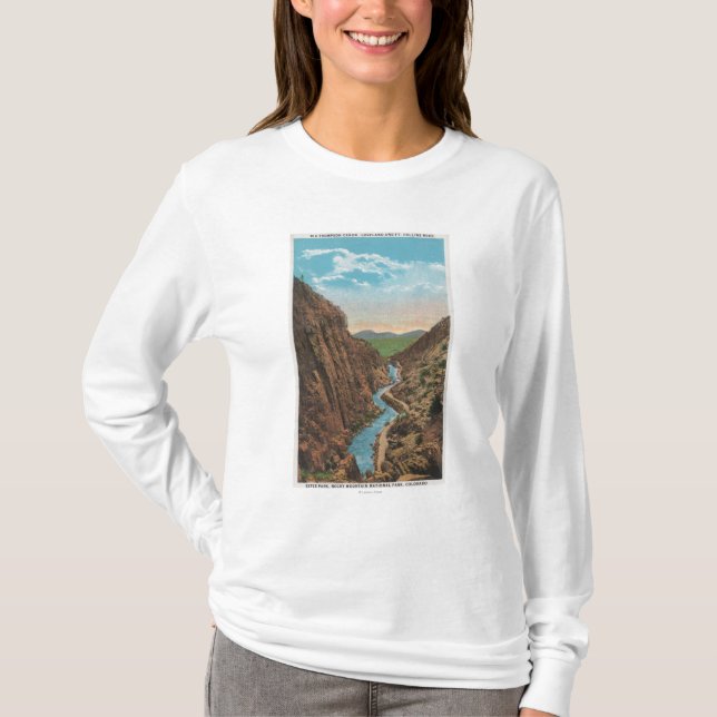 Estes Park, Co - Ansicht von großem Thompson Canon T-Shirt (Vorderseite)