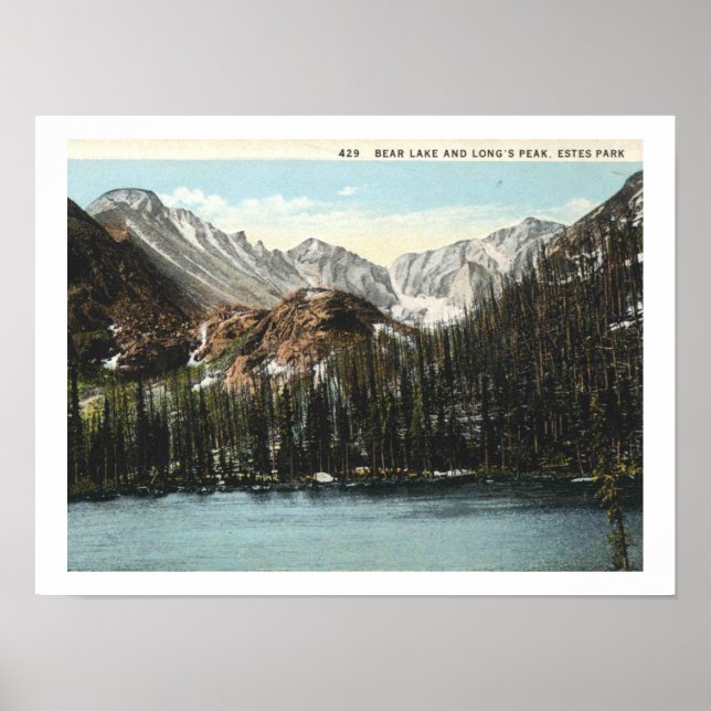 Estes Park, Colorado, Bärensee, Long's Peak Poster (Vorne)