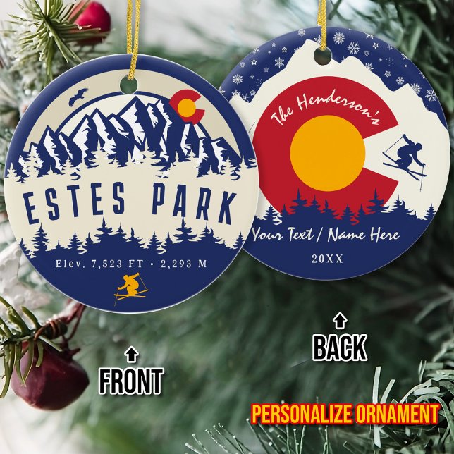 Estes Park Colorado Flag Bergsee-Zauber Keramik Ornament (Von Creator hochgeladen)