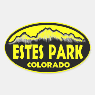 Estes Park Colorado gelbe ovale Aufkleber