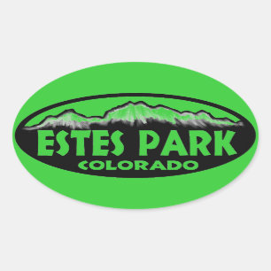 Estes Park Colorado grüne ovale Aufkleber