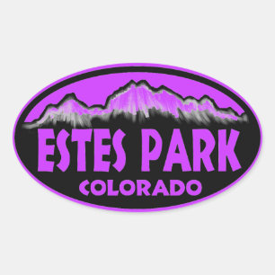 Estes Park Colorado lila ovale Aufkleber