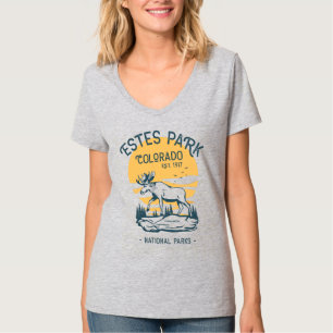 Estes Park Colorado Nationalpark Elch Sonnenunterg T-Shirt