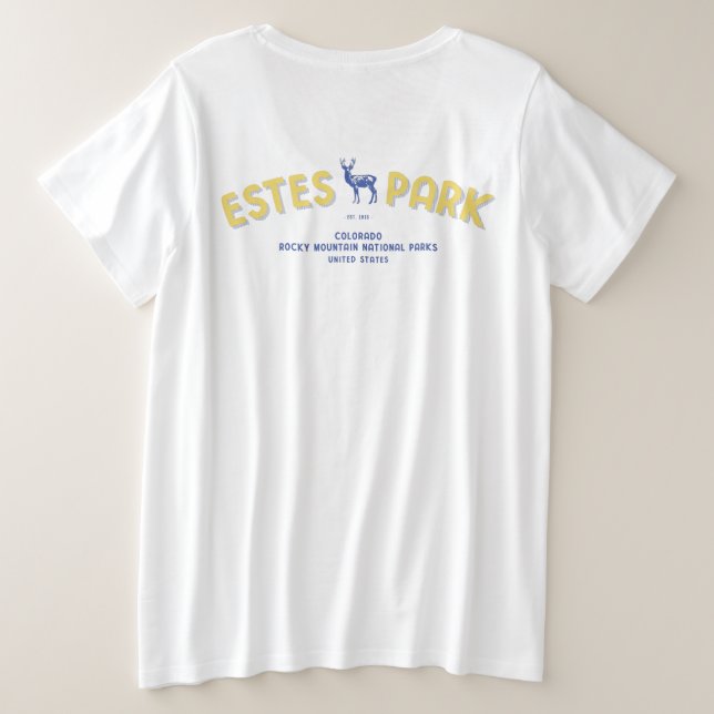Estes Park Colorado Nationalpark Elk Große Größe T-Shirt (Design Rückseite)
