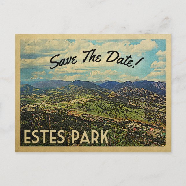 Estes Park Save the Date Colorado Ankündigungspostkarte (Vorderseite)