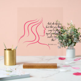 Esther 4:14 Bibel Verse Rosa Silhouette Acrylschild
