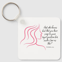 Esther 4:14 Bibel Verse Rosa Silhouette Schlüsselanhänger