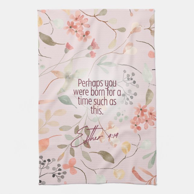 Esther 4:14 Christliche Bibelverse Kunst Geschirrtuch (Vertikal)