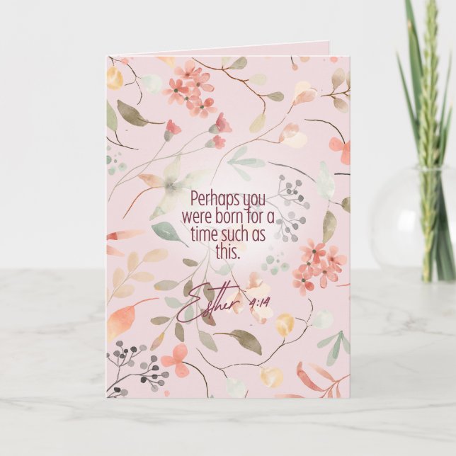 Esther 4:14 Christliche Bibelverse Kunst Karte (Vorderseite)