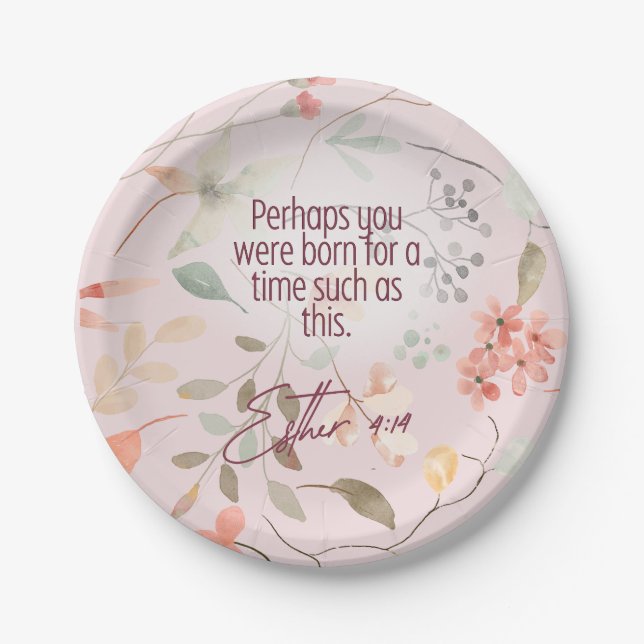 Esther 4:14 Christliche Bibelverse Kunst Pappteller (Vorderseite)