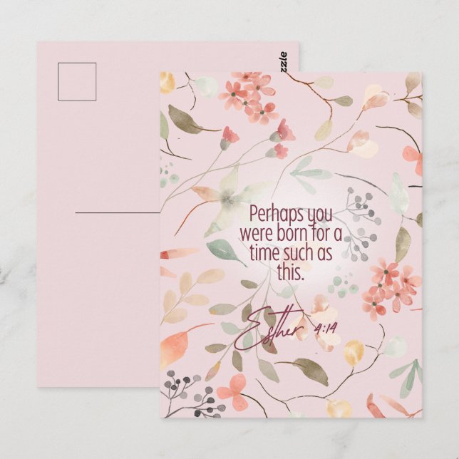 Esther 4:14 Christliche Bibelverse Kunst Postkarte (Vorne/Hinten)