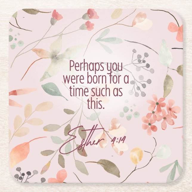 Esther 4:14 Christliche Bibelverse Kunst Rechteckiger Pappuntersetzer (Vorderseite)