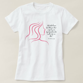 Esther 4:14 Schrift Bibelvers Pink Silhouette T-Shirt