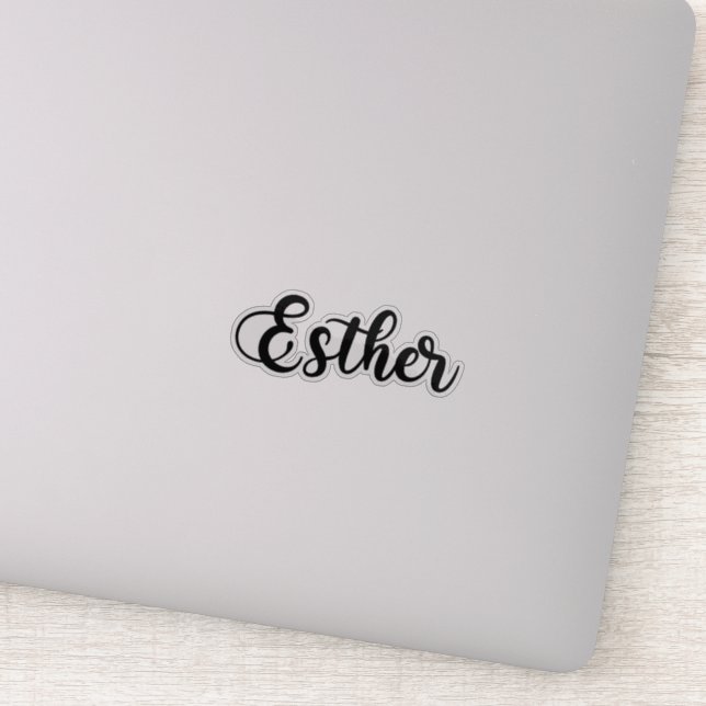 Esther Name - Handgeschriebene Kalligrafie Aufkleber (Detail)