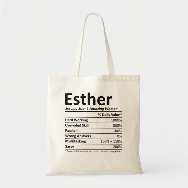 ESTHER Nutrition Personalisiert Name Funny Christm Tragetasche (Vorne)