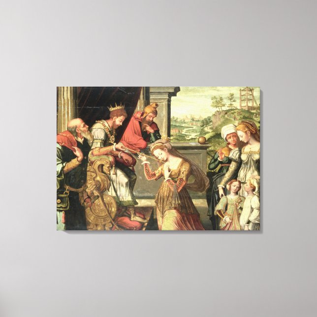 Esther vor König Ahasuerus mit Haman Leinwanddruck (Vorderseite)