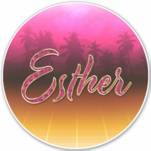 Esther Vorname Name golden pink Aufkleber Sticker